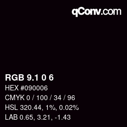 Color code: RGB 9.1 0 6 | qconv.com