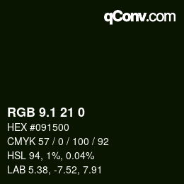 Farbcode: RGB 9.1 21 0 | qconv.com