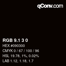 Color code: RGB 9.1 3 0 | qconv.com