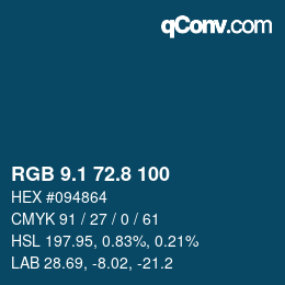 カラーコード: RGB 9.1 72.8 100 | qconv.com