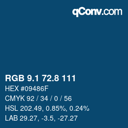 Color code: RGB 9.1 72.8 111 | qconv.com