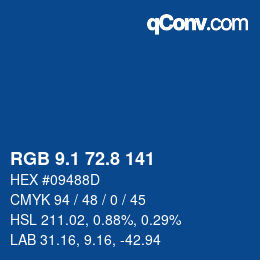 Color code: RGB 9.1 72.8 141 | qconv.com