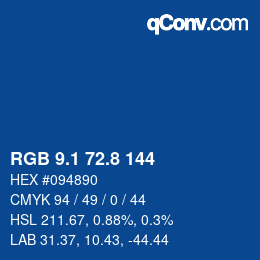 Color code: RGB 9.1 72.8 144 | qconv.com