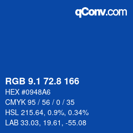 Color code: RGB 9.1 72.8 166 | qconv.com