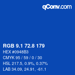 Color code: RGB 9.1 72.8 179 | qconv.com