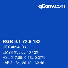 カラーコード: RGB 9.1 72.8 182 | qconv.com