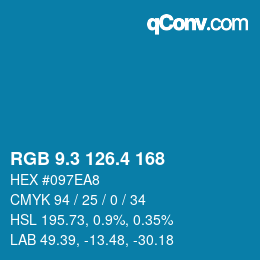 カラーコード: RGB 9.3 126.4 168 | qconv.com