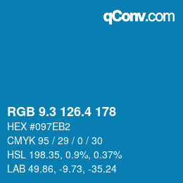 カラーコード: RGB 9.3 126.4 178 | qconv.com