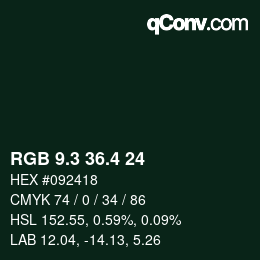 カラーコード: RGB 9.3 36.4 24 | qconv.com