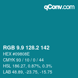 Color code: RGB 9.9 128.2 142 | qconv.com