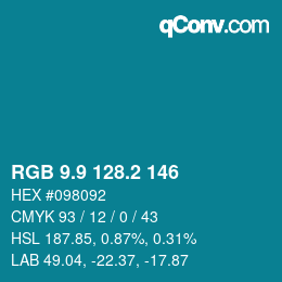 Color code: RGB 9.9 128.2 146 | qconv.com