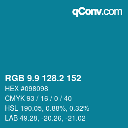 Color code: RGB 9.9 128.2 152 | qconv.com