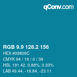 Color code: RGB 9.9 128.2 156 | qconv.com