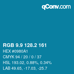 Color code: RGB 9.9 128.2 161 | qconv.com