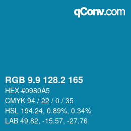 Color code: RGB 9.9 128.2 165 | qconv.com
