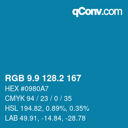Color code: RGB 9.9 128.2 167 | qconv.com
