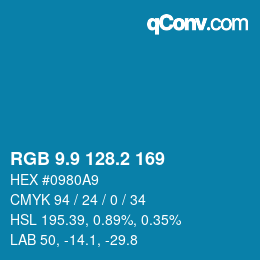 Color code: RGB 9.9 128.2 169 | qconv.com