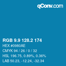 Color code: RGB 9.9 128.2 174 | qconv.com