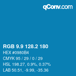 Color code: RGB 9.9 128.2 180 | qconv.com