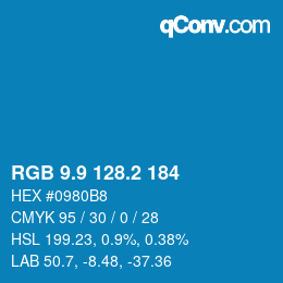 Farbcode: RGB 9.9 128.2 184 | qconv.com