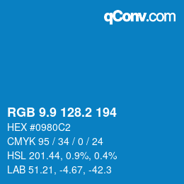 Color code: RGB 9.9 128.2 194 | qconv.com