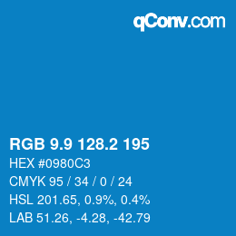Color code: RGB 9.9 128.2 195 | qconv.com