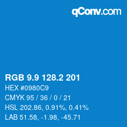 Farbcode: RGB 9.9 128.2 201 | qconv.com