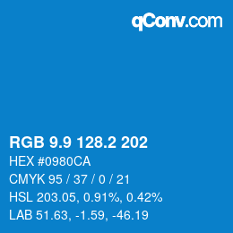 Color code: RGB 9.9 128.2 202 | qconv.com