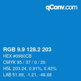 Color code: RGB 9.9 128.2 203 | qconv.com
