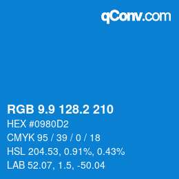 Color code: RGB 9.9 128.2 210 | qconv.com
