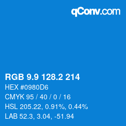 Color code: RGB 9.9 128.2 214 | qconv.com