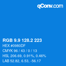 Color code: RGB 9.9 128.2 223 | qconv.com