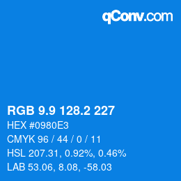 Color code: RGB 9.9 128.2 227 | qconv.com
