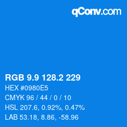 Color code: RGB 9.9 128.2 229 | qconv.com