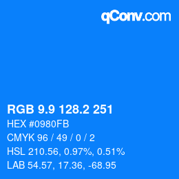 Color code: RGB 9.9 128.2 251 | qconv.com