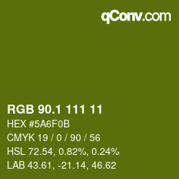 カラーコード: RGB 90.1 111 11 | qconv.com