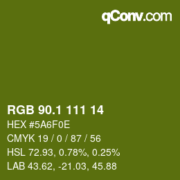 カラーコード: RGB 90.1 111 14 | qconv.com