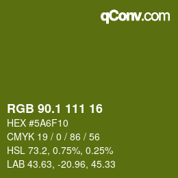 カラーコード: RGB 90.1 111 16 | qconv.com