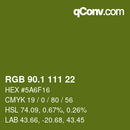 カラーコード: RGB 90.1 111 22 | qconv.com