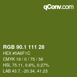カラーコード: RGB 90.1 111 28 | qconv.com