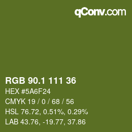 カラーコード: RGB 90.1 111 36 | qconv.com