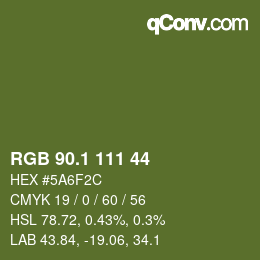 カラーコード: RGB 90.1 111 44 | qconv.com