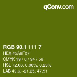 カラーコード: RGB 90.1 111 7 | qconv.com