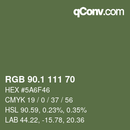 カラーコード: RGB 90.1 111 70 | qconv.com