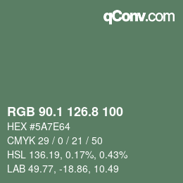 Farbcode: RGB 90.1 126.8 100 | qconv.com