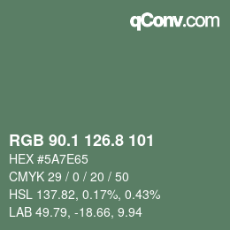 Color code: RGB 90.1 126.8 101 | qconv.com