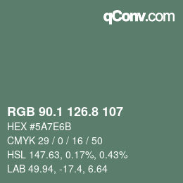 Color code: RGB 90.1 126.8 107 | qconv.com