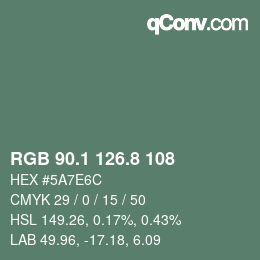カラーコード: RGB 90.1 126.8 108 | qconv.com