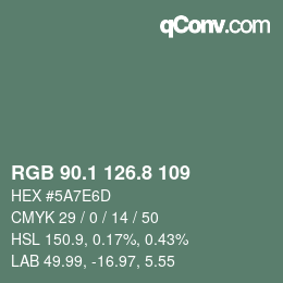 Color code: RGB 90.1 126.8 109 | qconv.com