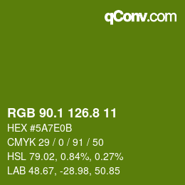 カラーコード: RGB 90.1 126.8 11 | qconv.com